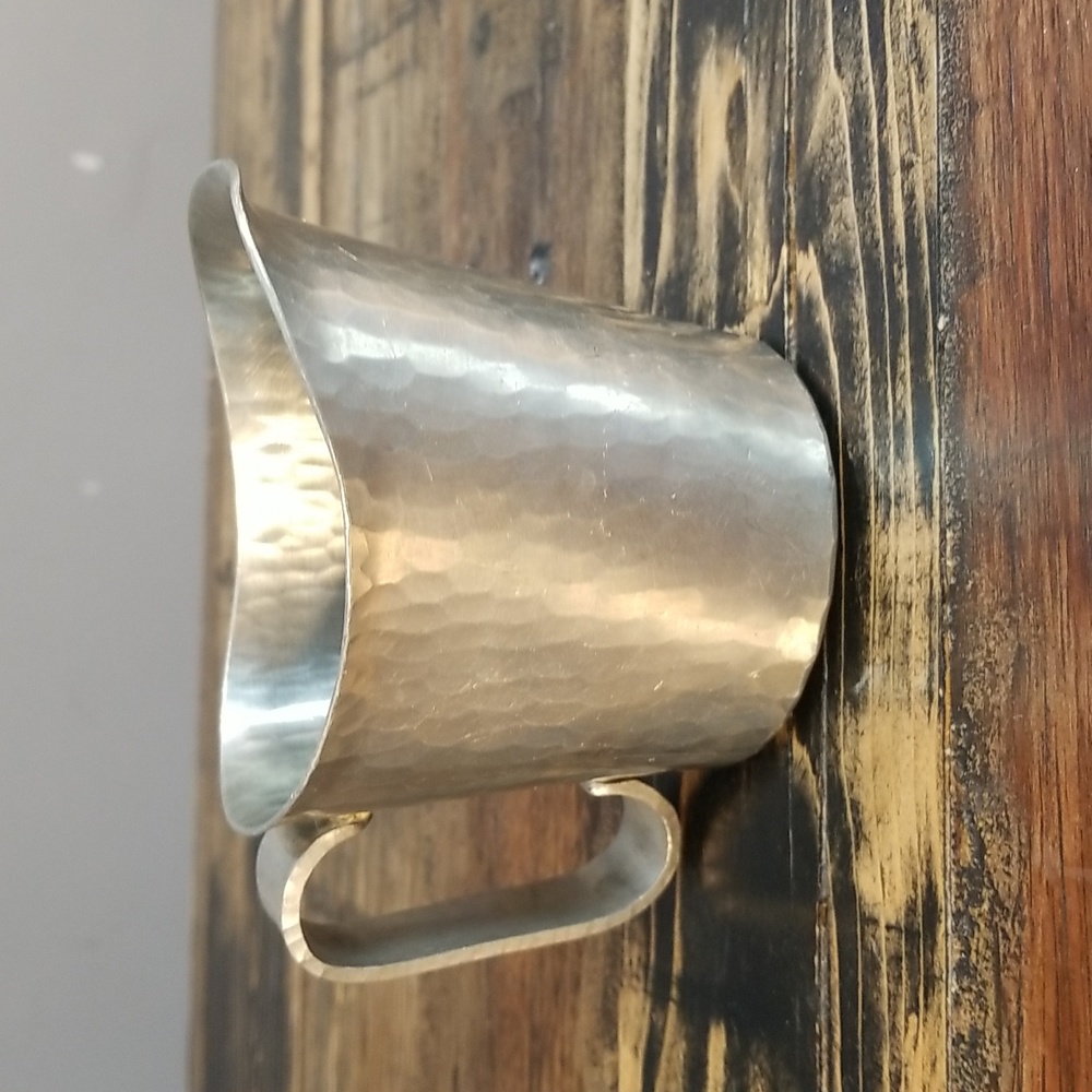 Etain Fin De Val David hammered pewter jug.  Heavy piece for the size.  Cutest!